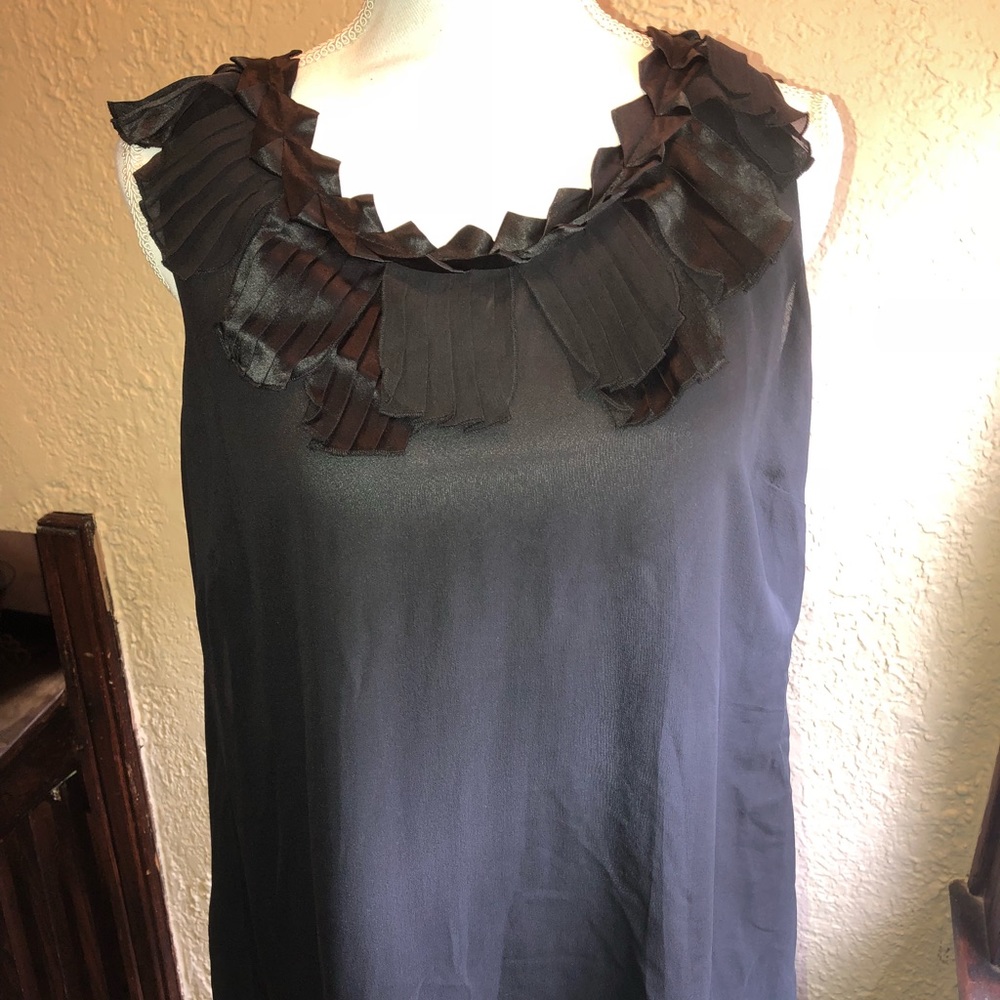NWT A Pea in the Pod 100% Black Silk Top - L